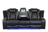 Luz Black Reclining Loveseat side angle