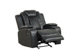 Luz Black Recliner detail view