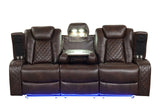 Luz Brown Reclining Sofa and Loveseat angled view