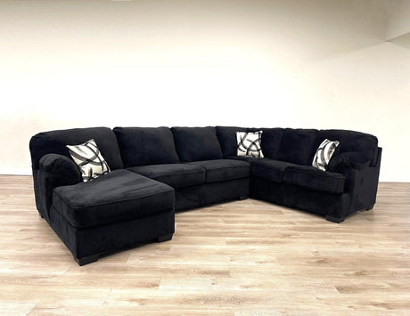Brentwood Black Sectional Sofa front angle view
