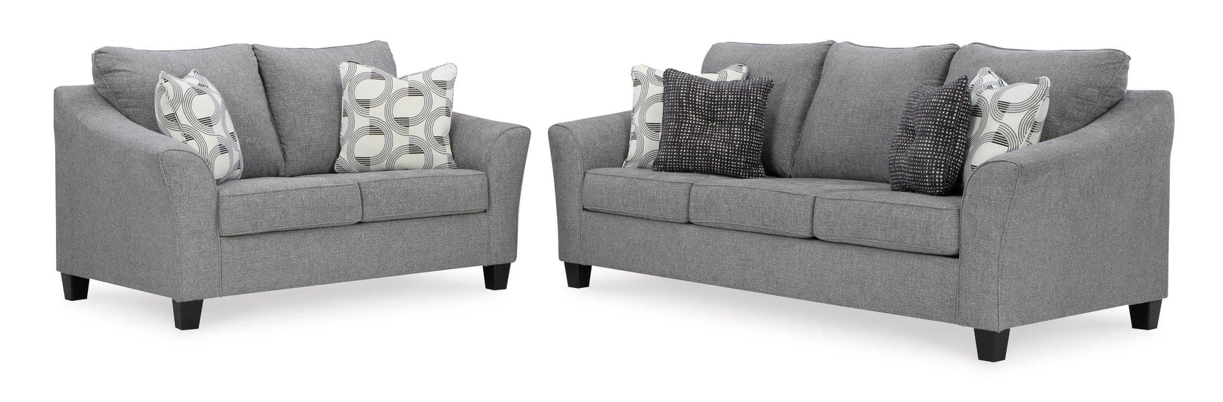 Ashley 519-03 Sofa and Loveseat set in smoke color, side view