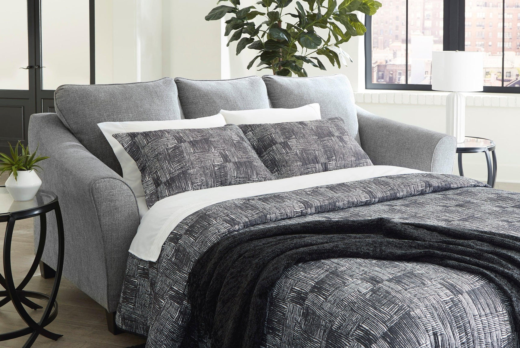 Close-up of Ashley 5190339 Queen Sofa Sleeper fabric and cushions
