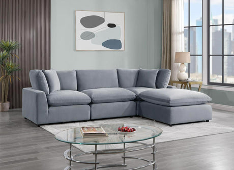 Sky Grey Velvet Modular Sectional sofa main view