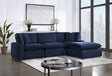 Sky Navy Velvet Modular Sectional sofa front view