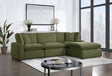 Sky Olive velvet modular sectional sofa angled front view
