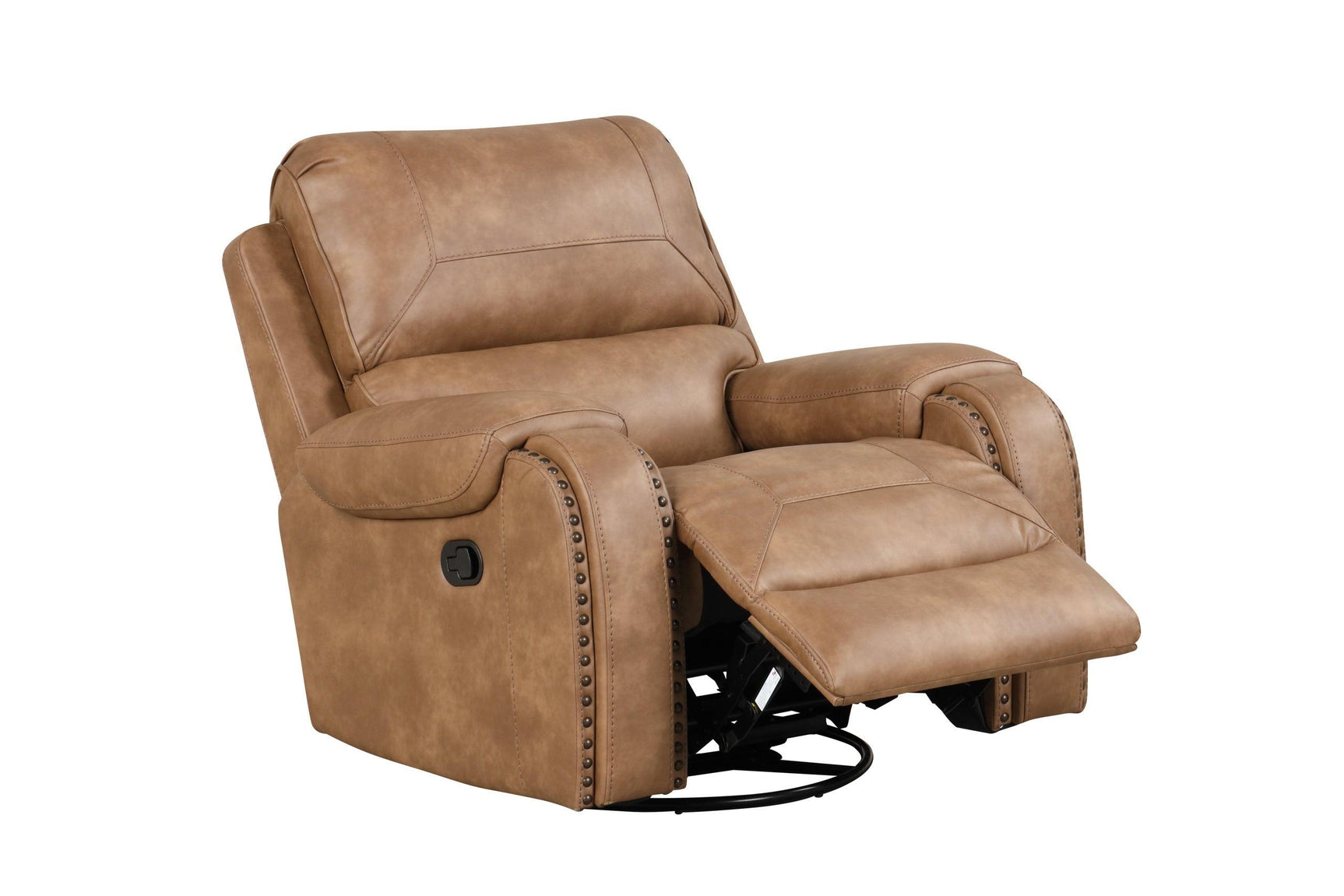 Titan Saddle sofa showing drop-down table with charging ports