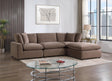 Sky Latte Velvet Modular Sectional sofa, front angle