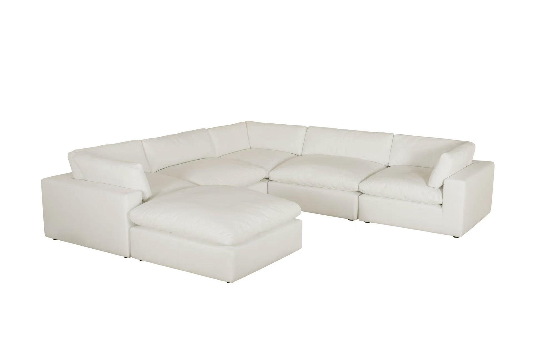 Room view of XL Cloud Sand sectional sofa set in living space