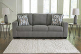 Deltona Graphite Queen Sofa Sleeper side angle showing upholstery