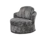 Side view of Flow Charcoal Sectional sofa in galatic charcoal fabric