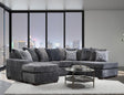 Front view of Flowy Galactic Charcoal sectional sofa
