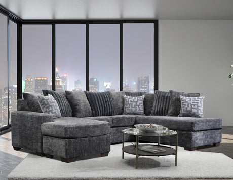 Front view of Flowy Galactic Charcoal sectional sofa