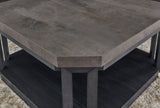 Side view of Bonilane end table with open shelves
