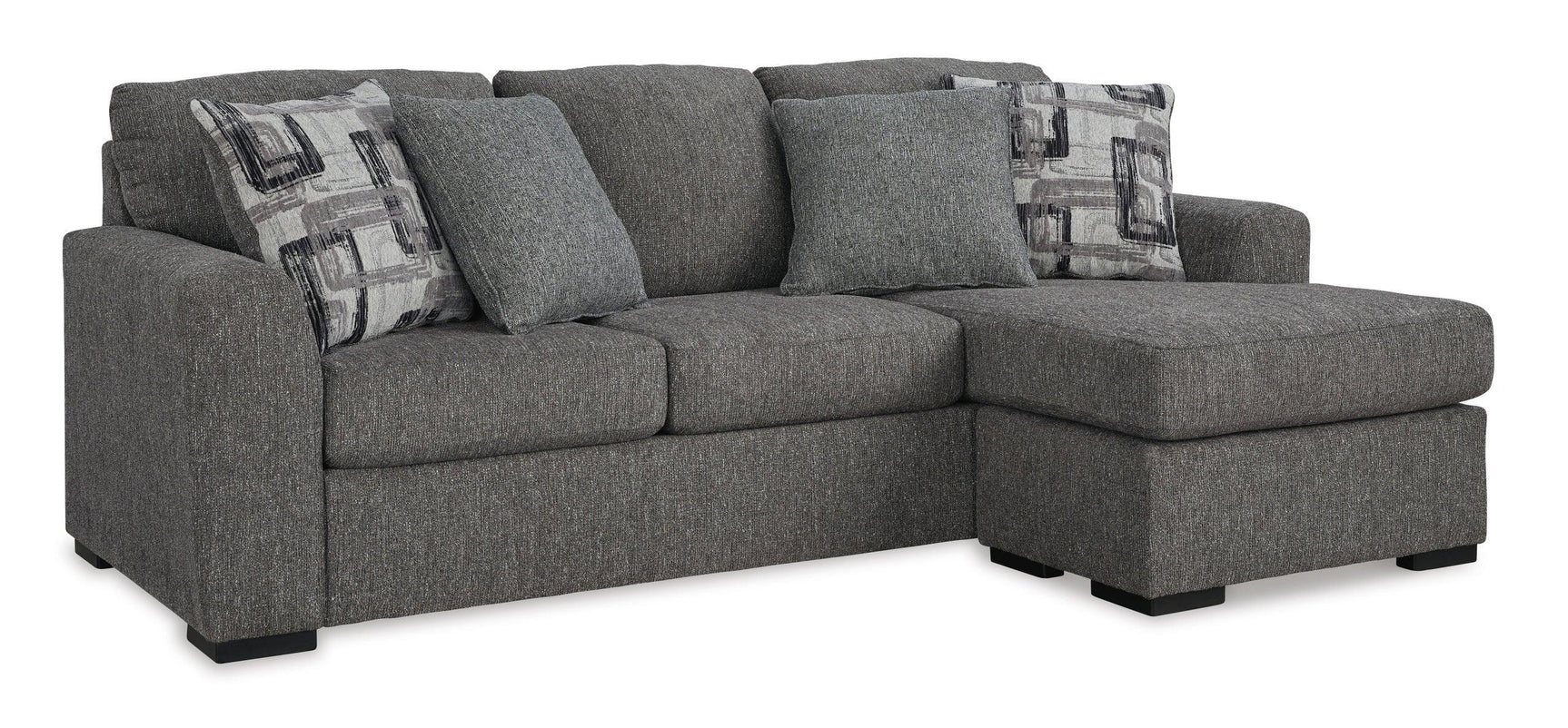 Ashley 524-04 Sofa Chaise sectional in pewter, side angle view
