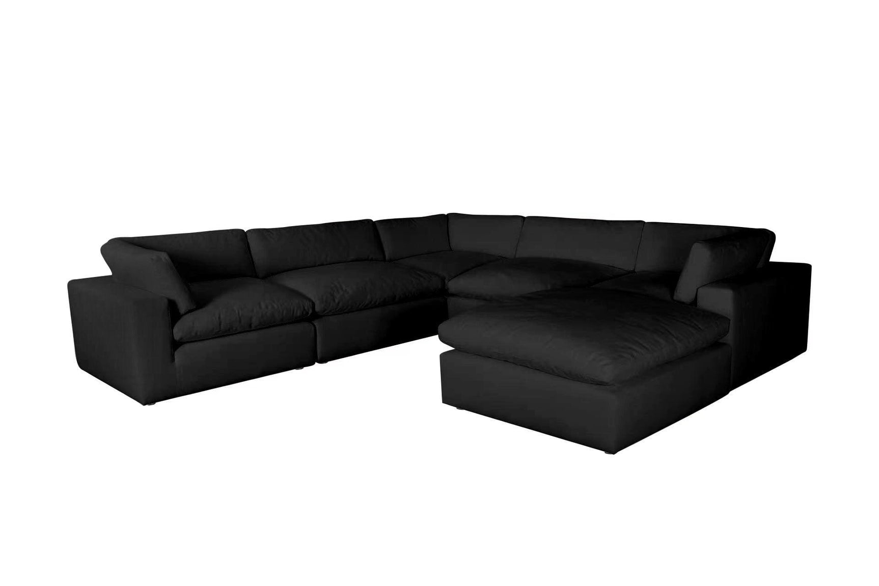 Room view featuring XL Cloud Black sectional sofa in living room