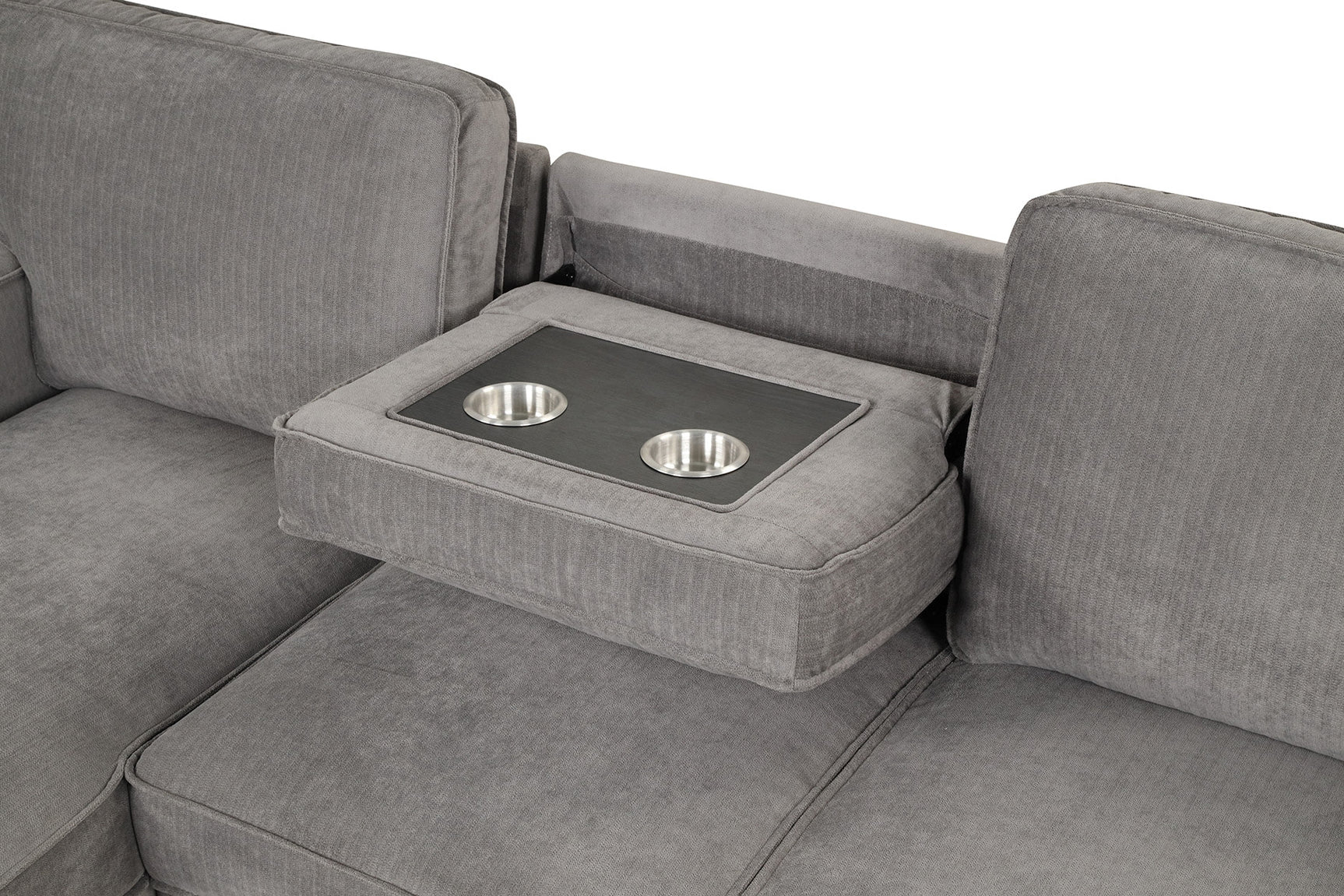top angle of Marcos grey sectional sofa