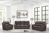 Side view of Tiffany Brown Living Room Set chair and loveseat