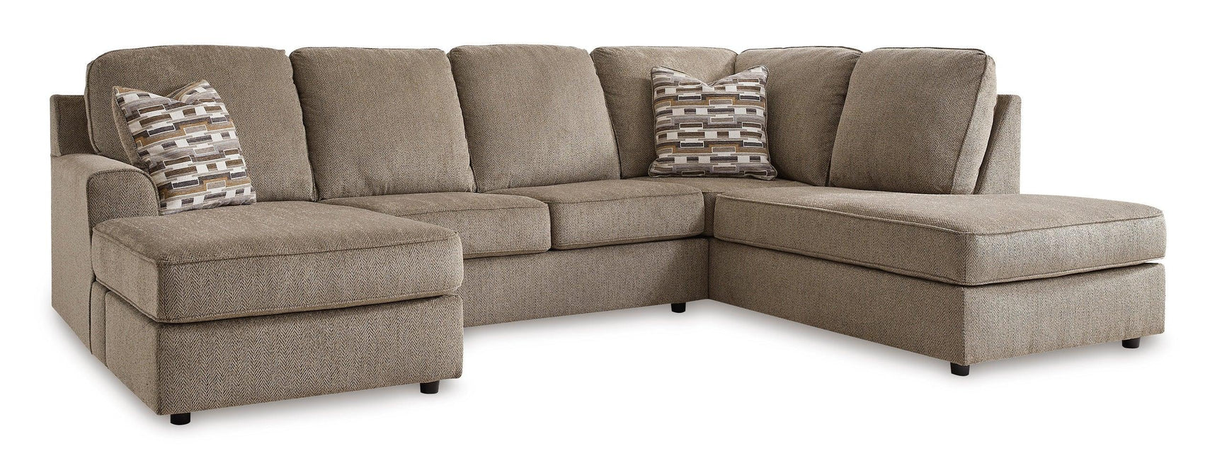 Ashley 294-03 sectional sofa side view showing chaise seating