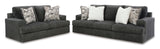 Side view of Ashley 314-02 Sofa and Loveseat set in smoke color