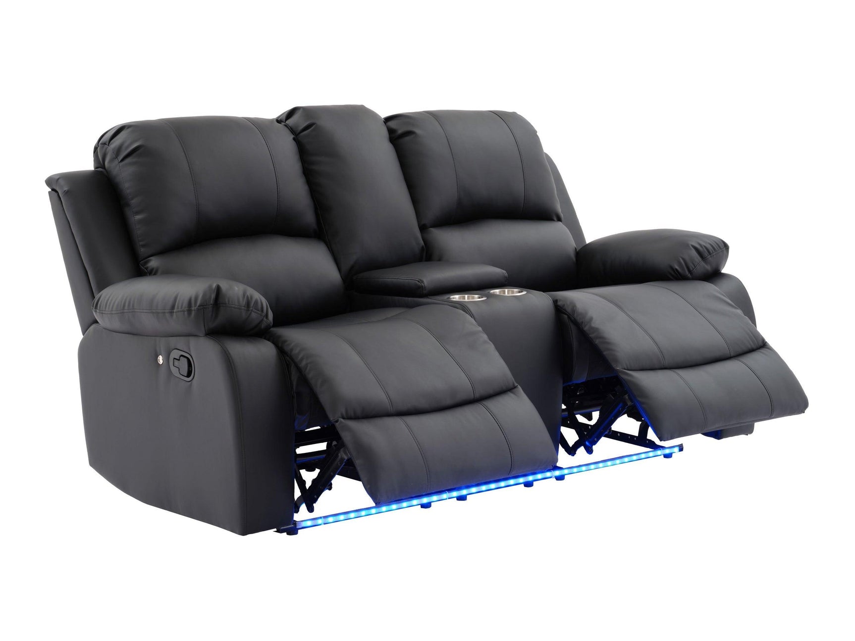 Daytona Black loveseat side view