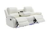 Daytona White Reclining Sofa close-up