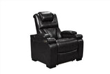 Woodland Black 3-Piece Power Reclining Set illuminated footrest with LED light