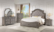 Urban Gray Upholstered Tufted Panel Bedroom Set showing front view of bed