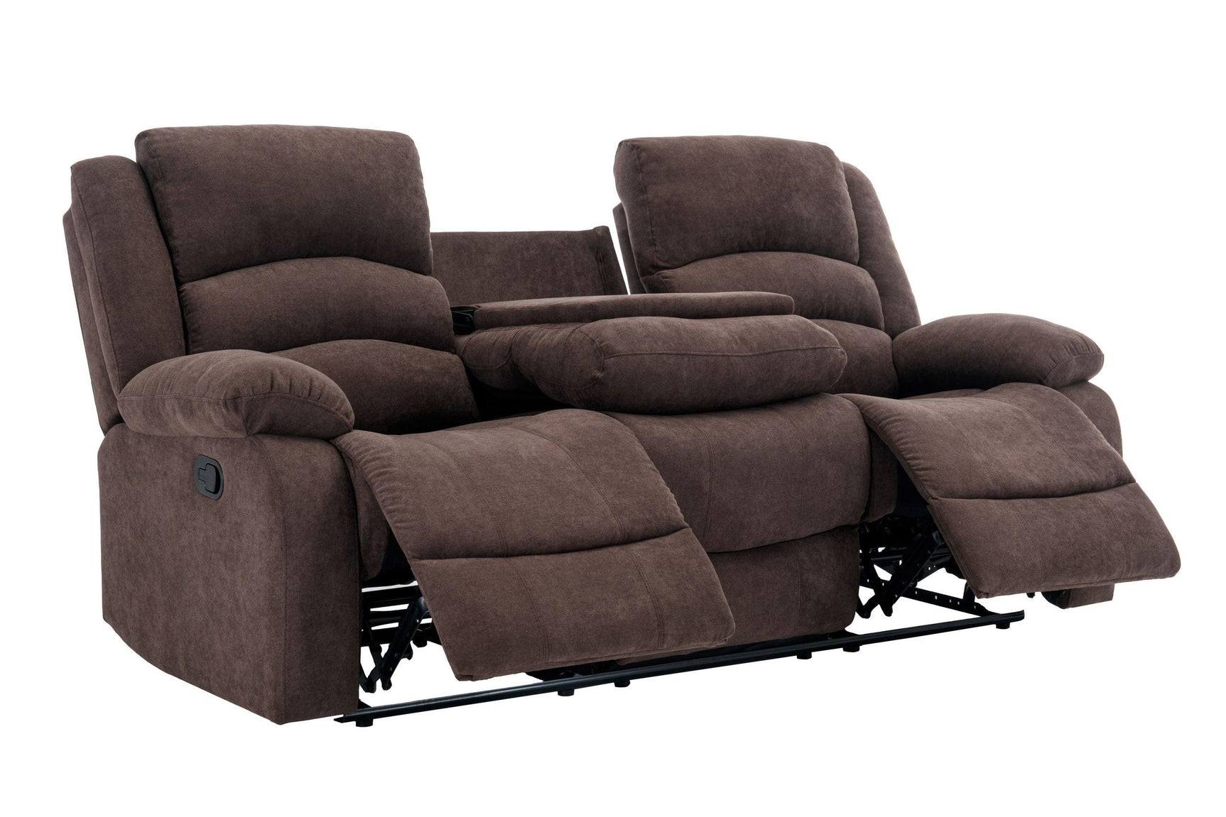 Dynamo2 chocolate reclining sofa close-up