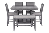 Side view of Dustin Gray Counter Height Dining Set