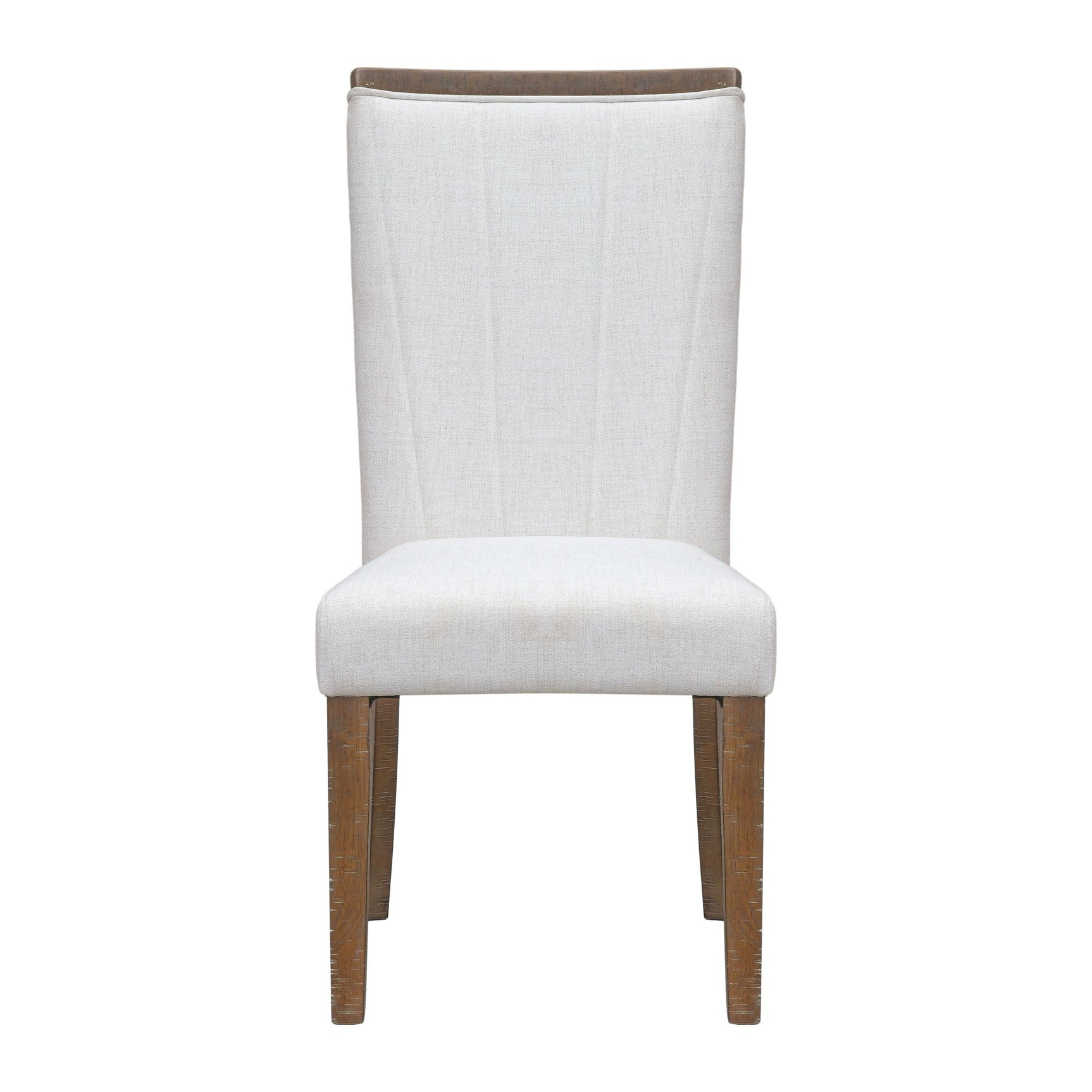 Close-up detail of Dolores Brown and White Rectangular Dining Table finish