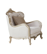 angled main view of Anastasia cream fabric upholstered sofa loveseat set