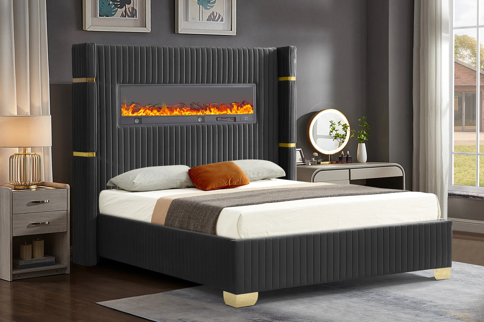 Romance Black Platform King Bed