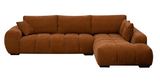 Manhattan Dark Orange Sectional Sofa side angle