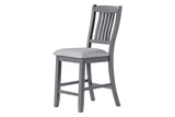 Close-up detail of Groma Gray Fabric Dining Set upholstery and table surface
