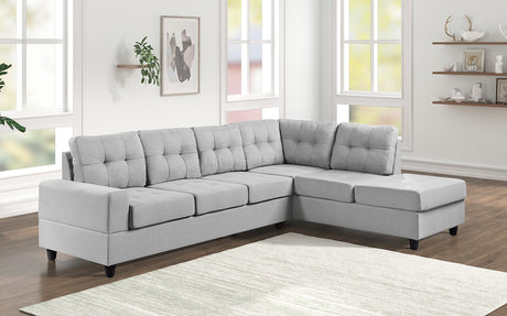 main view of James Light Gray Reversible Sectional sectional sofa