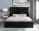 Valencia Black Velvet Upholstered Platform Queen Bed