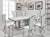 Room view showing Deka Chrome White Dining Room Set in space