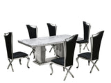 Close-up detail of Deka Chrome Black Dining Room Set materials