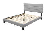 Jess Gray Fabric Upholstered Platform Twin Bed angled view
