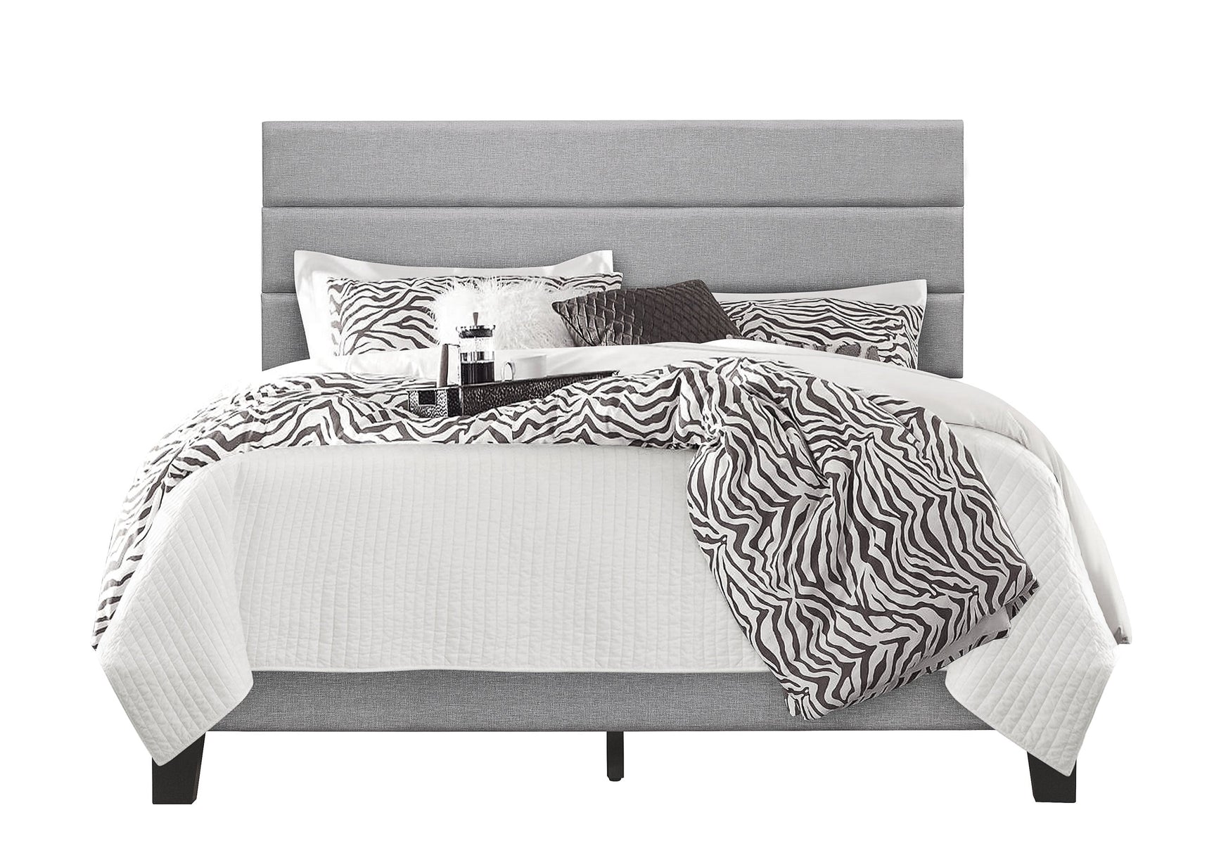 Jess Gray Full Bed headboard close-up