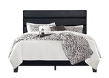 Welly Black Velvet Upholstered Platform Queen Bed