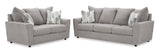 Side view of Anchor Fabric Upholstered Sofa Loveseat showing frame and cushions