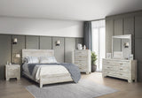 Side view of Kiara Beige Panel Bedroom Set bed