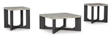 Two-Tone Gray Marble Top Coffee Table with End Tables - Side Angle