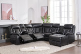 Close-up of Bluetooth speaker and charging ports on Champion sectional