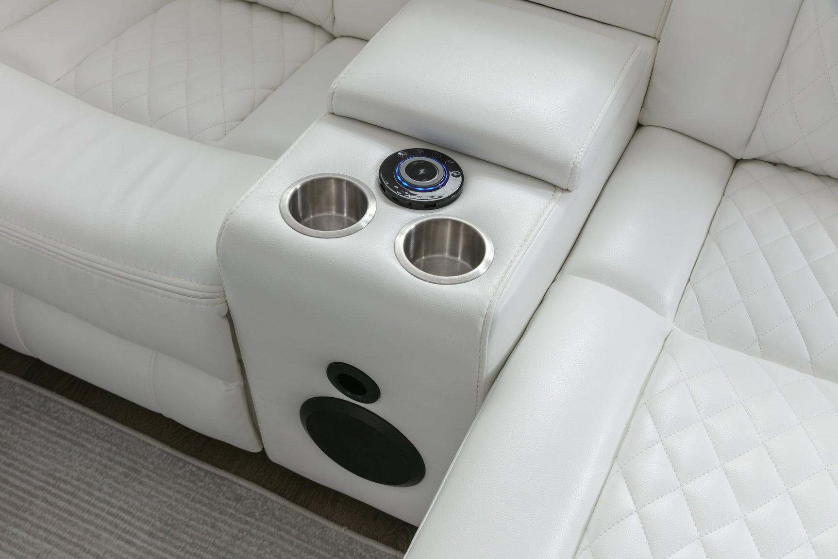 Close-up of recliner controls on Champion sectional