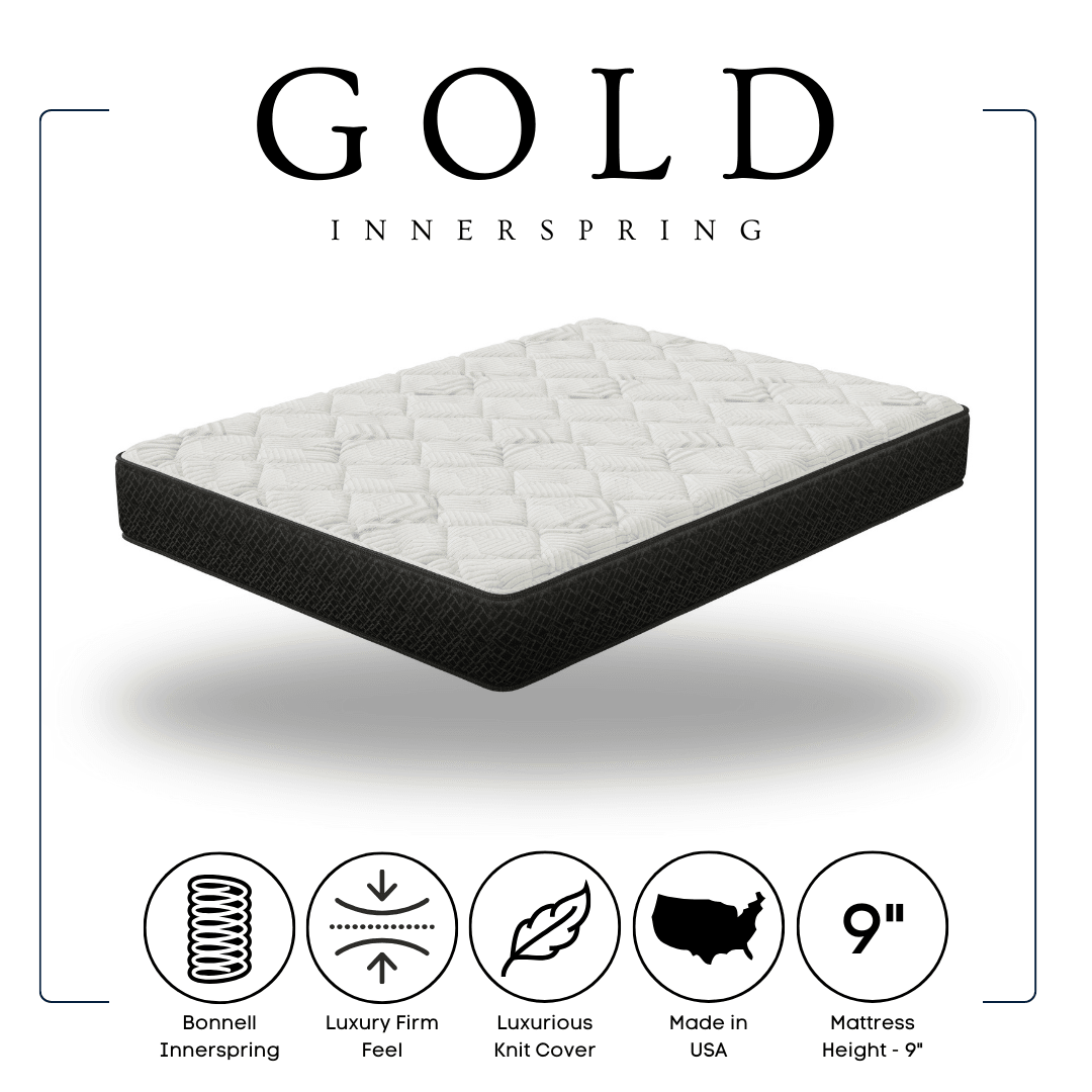 Close-up of coil system inside the Gold luxury firm queen mattress