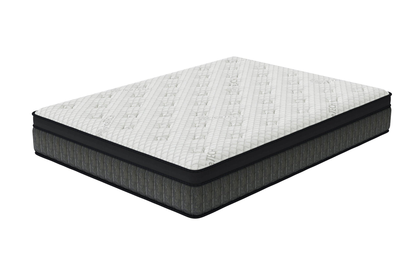Icetech White&Gray&Black Modern Memory Foam Luxury Firm King Mattress - Ella Furniture