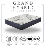 Detailed view of Grand Hybrid Medium King Mattress fabric and quilting