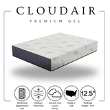 Cloudair White Blue Hybrid Plush King Mattress side profile view